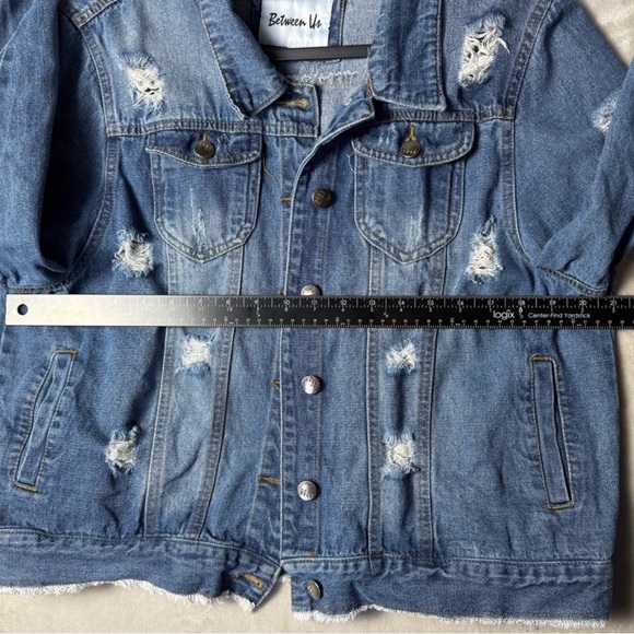 Abstract Portrait Art Denim Jacket | Indie Grunge Festival Jean Jacket - Picture 9 of 12